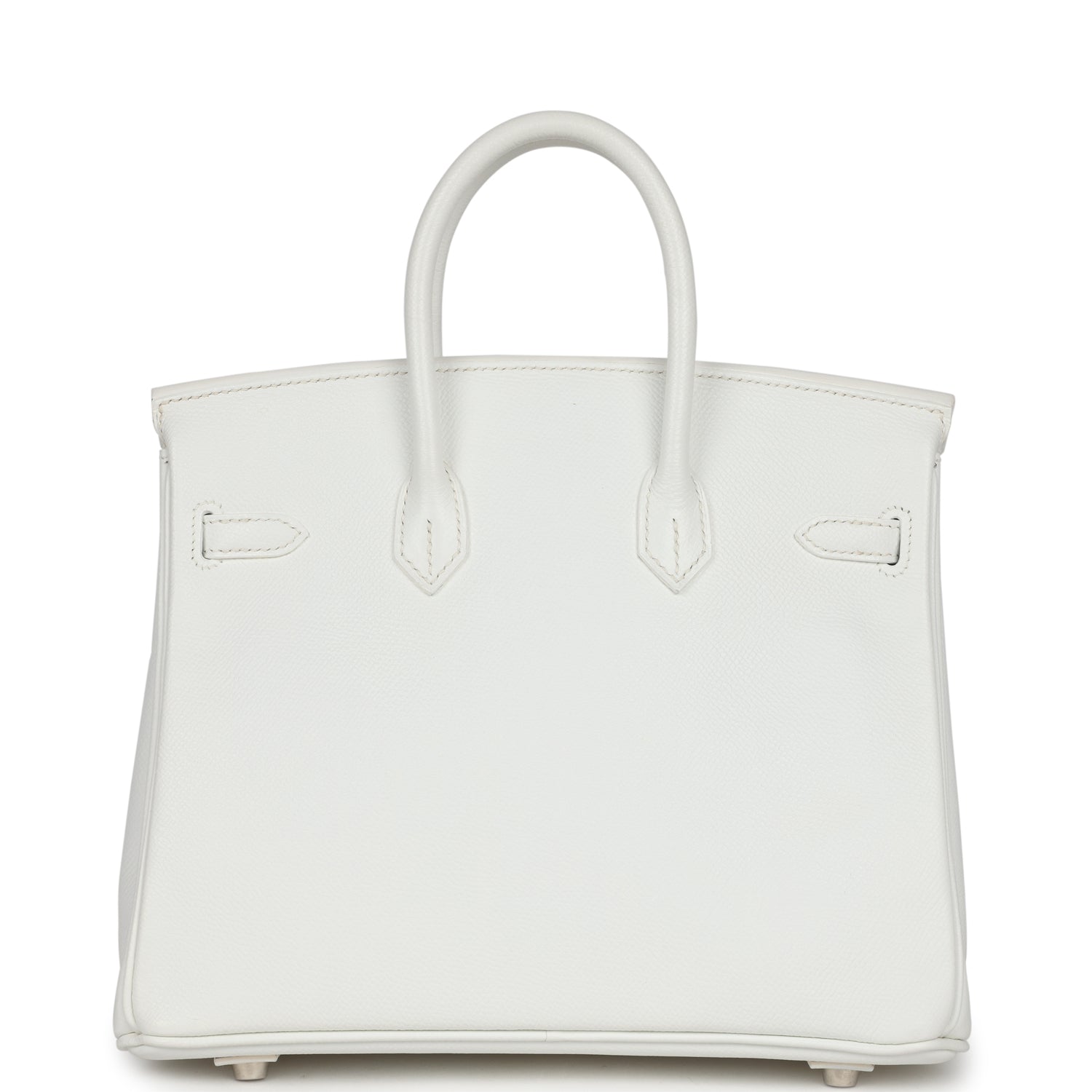 New Hermes Birkin 25 White Epsom Palladium Hardware