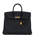 Hermes Birkin 25 Black Togo Gold Hardware