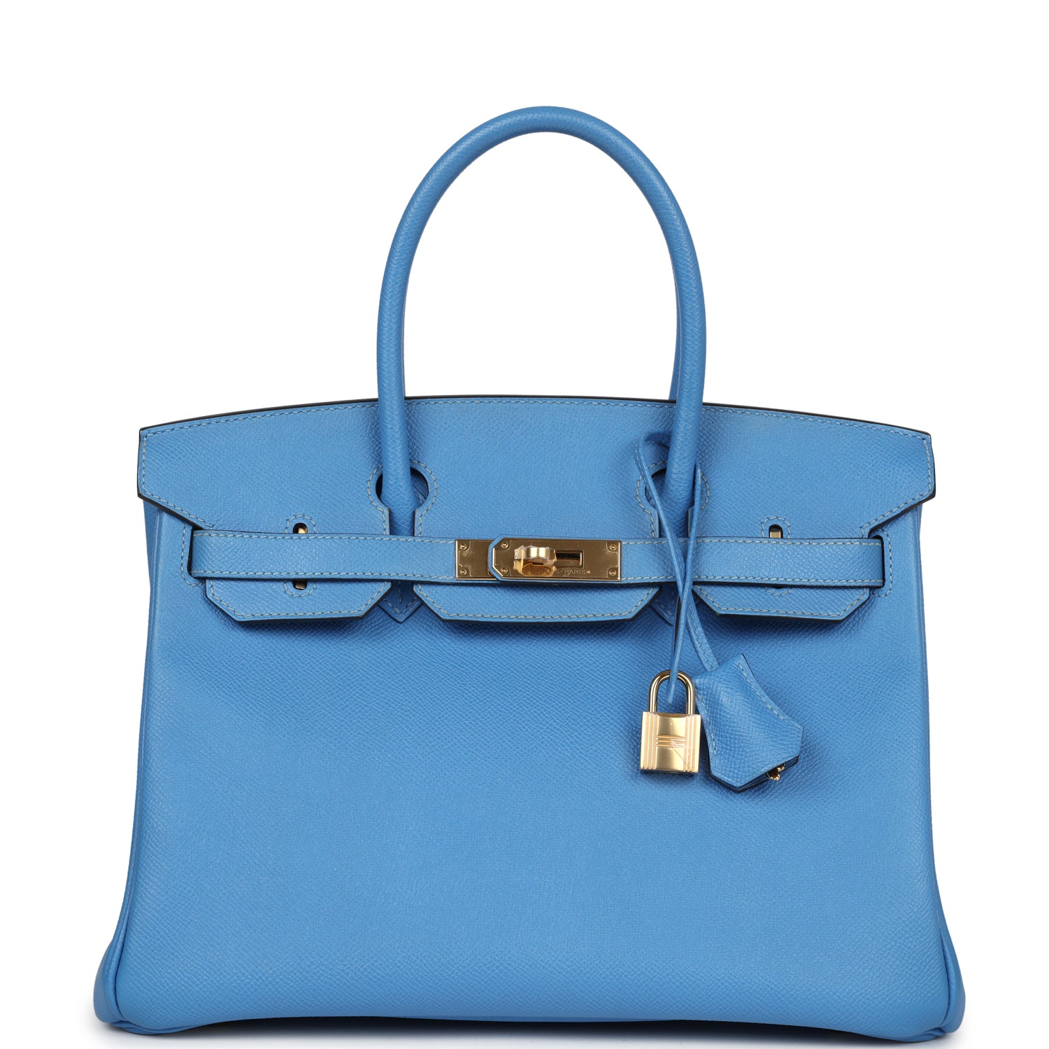 New Hermes Birkin 30 Bleu Paradise Epsom Gold Hardware
