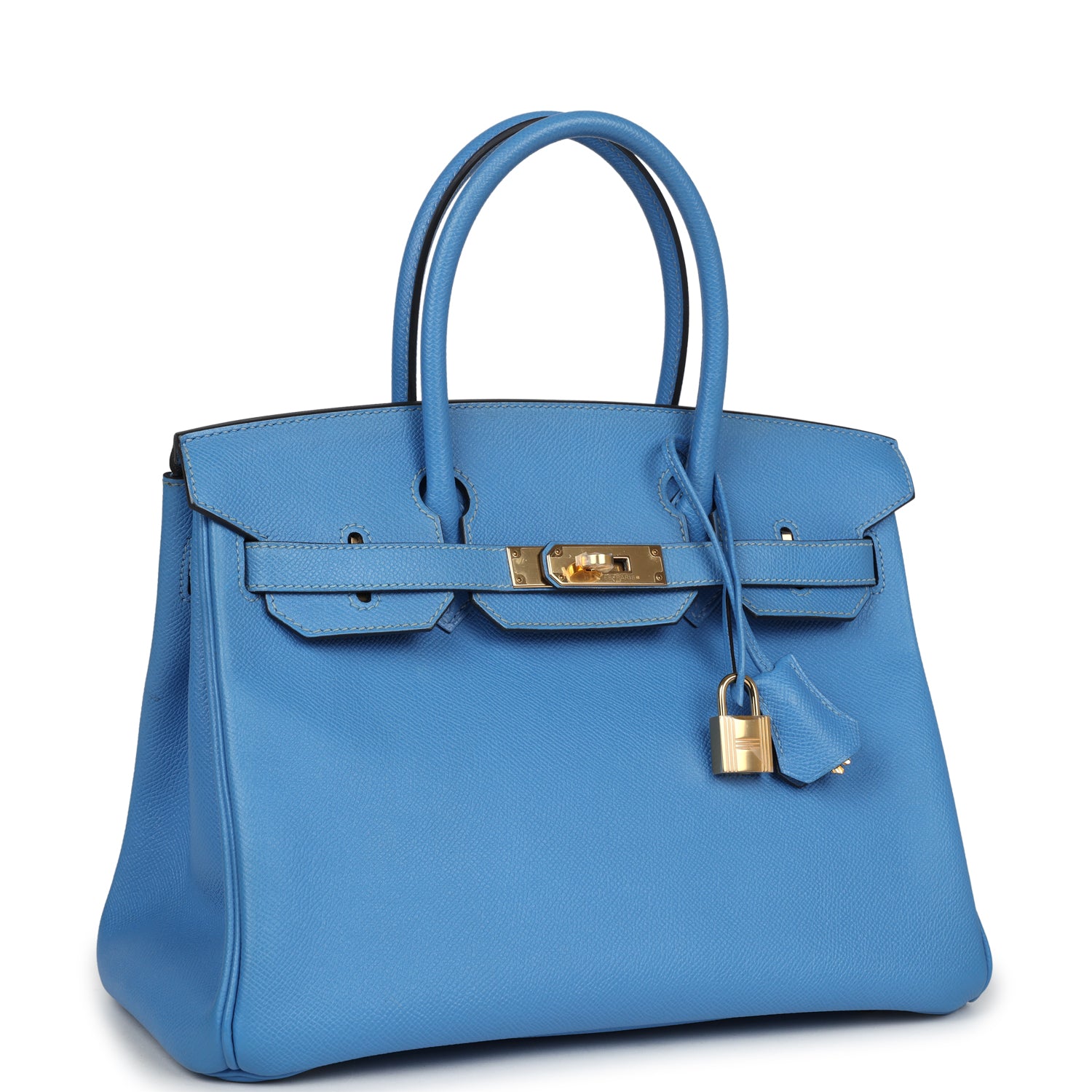 New Hermes Birkin 30 Bleu Paradise Epsom Gold Hardware