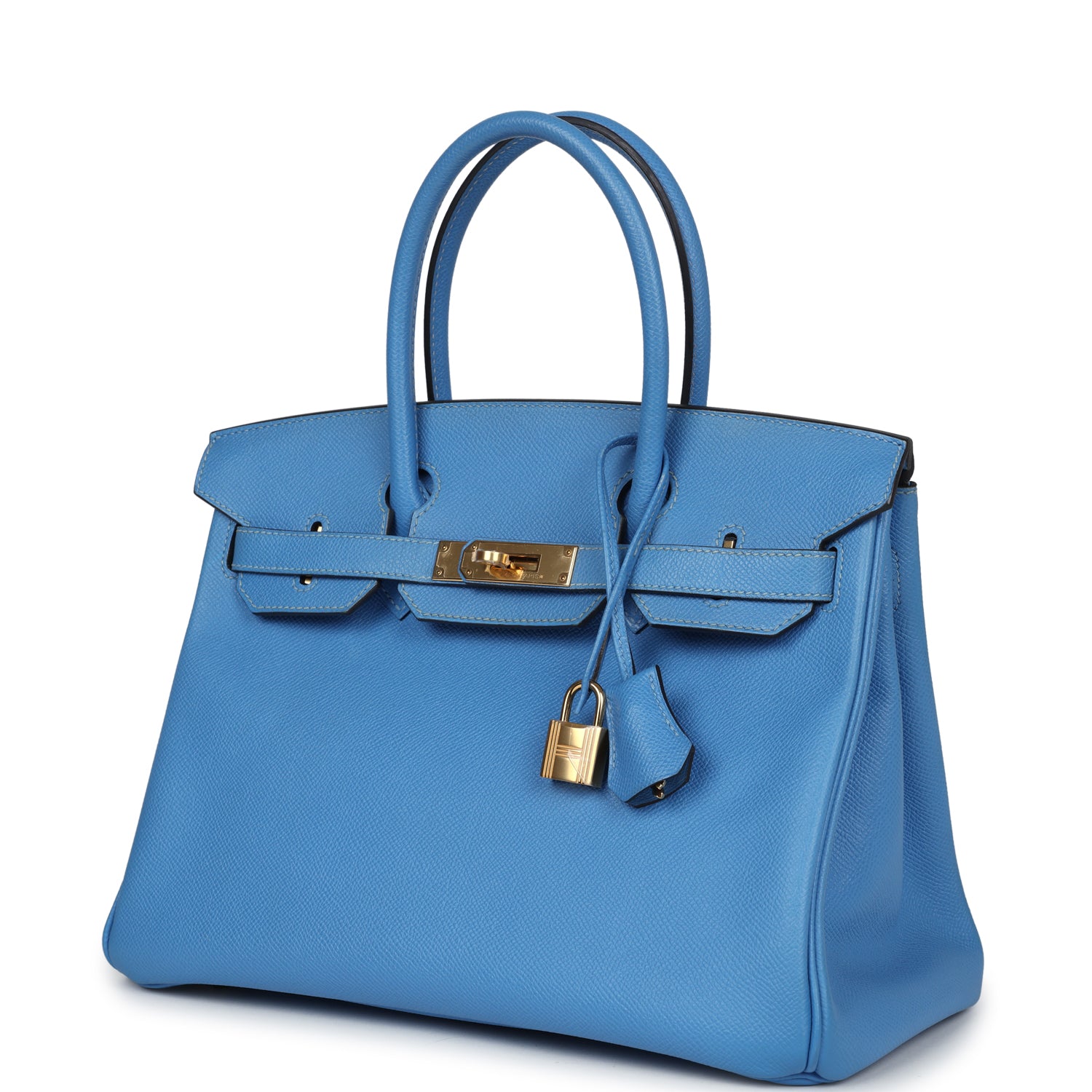 New Hermes Birkin 30 Bleu Paradise Epsom Gold Hardware