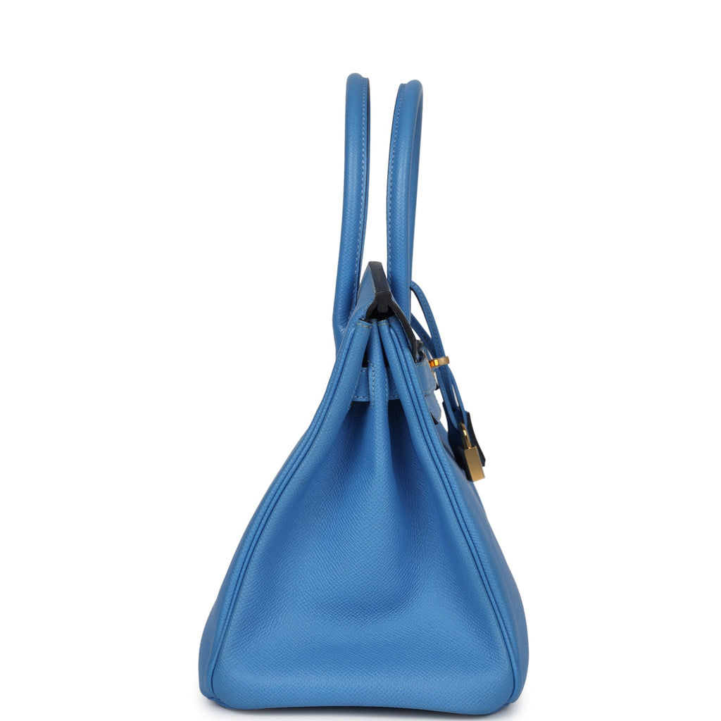 New Hermes Birkin 30 Bleu Paradise Epsom Gold Hardware