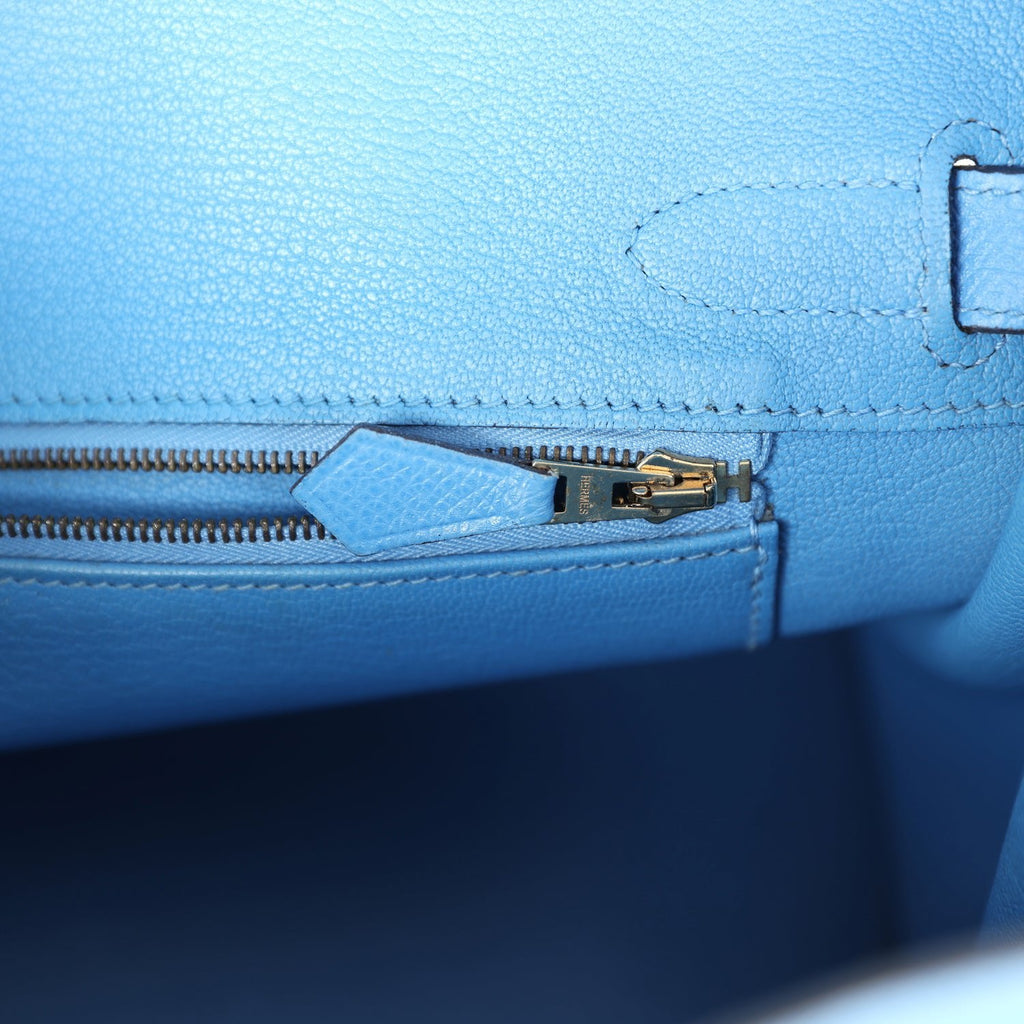 New Hermes Birkin 30 Bleu Paradise Epsom Gold Hardware