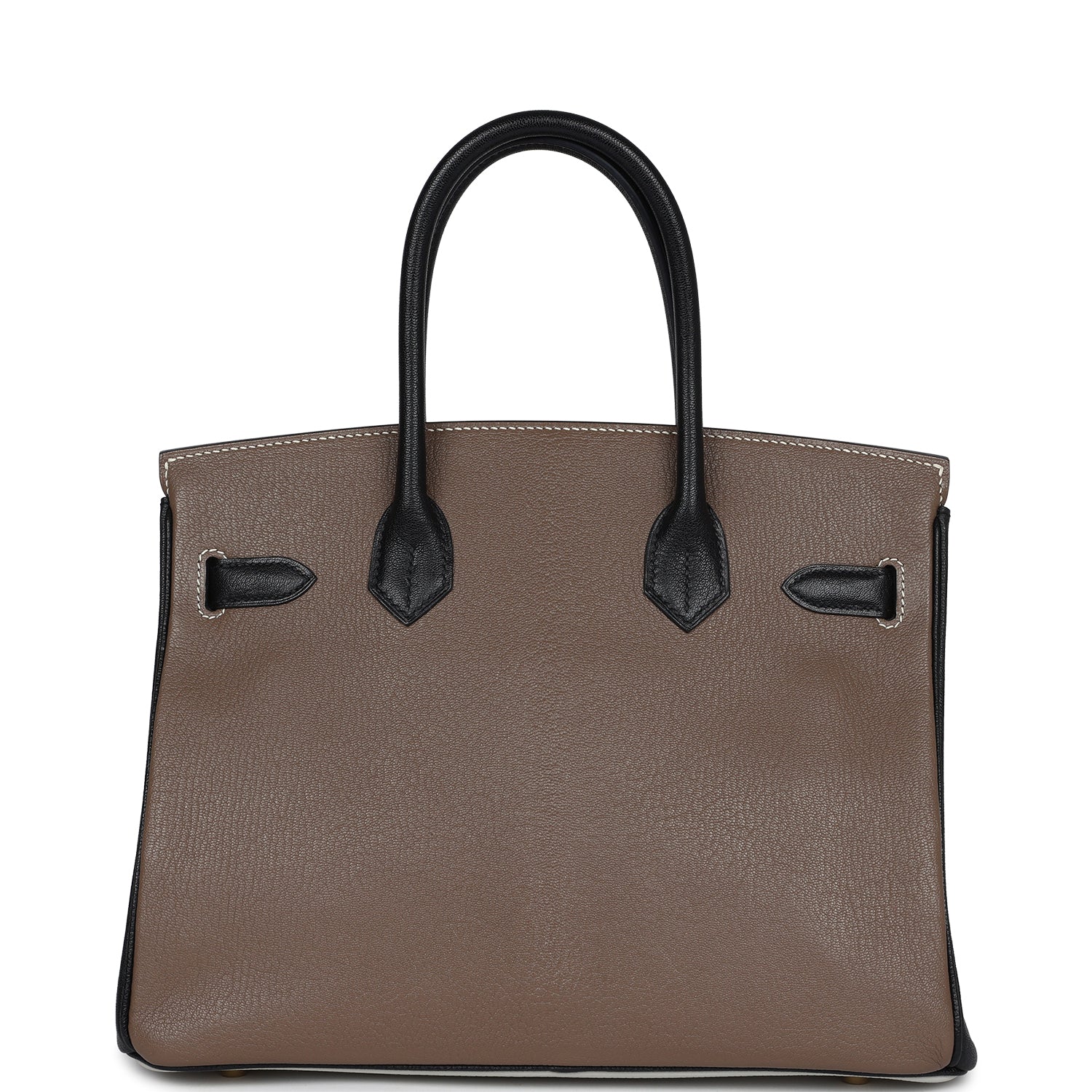 Hermes Special Order (HSS) Tri-color Birkin 30 Gris Perle, Etoupe and Black Chevre Mysore Gold Hardware