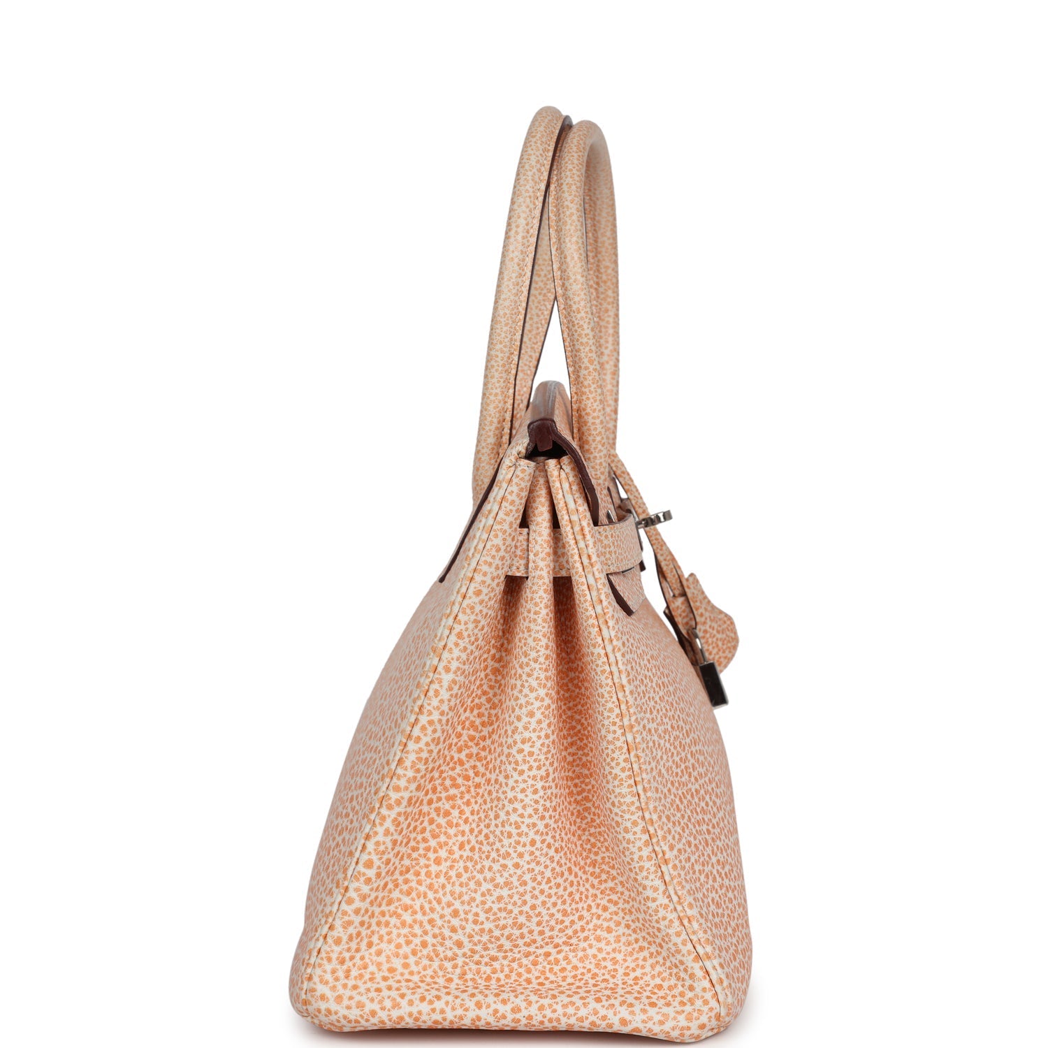 New Hermes Birkin 30 Orange Dalmatian Buffalo Palladium Hardware