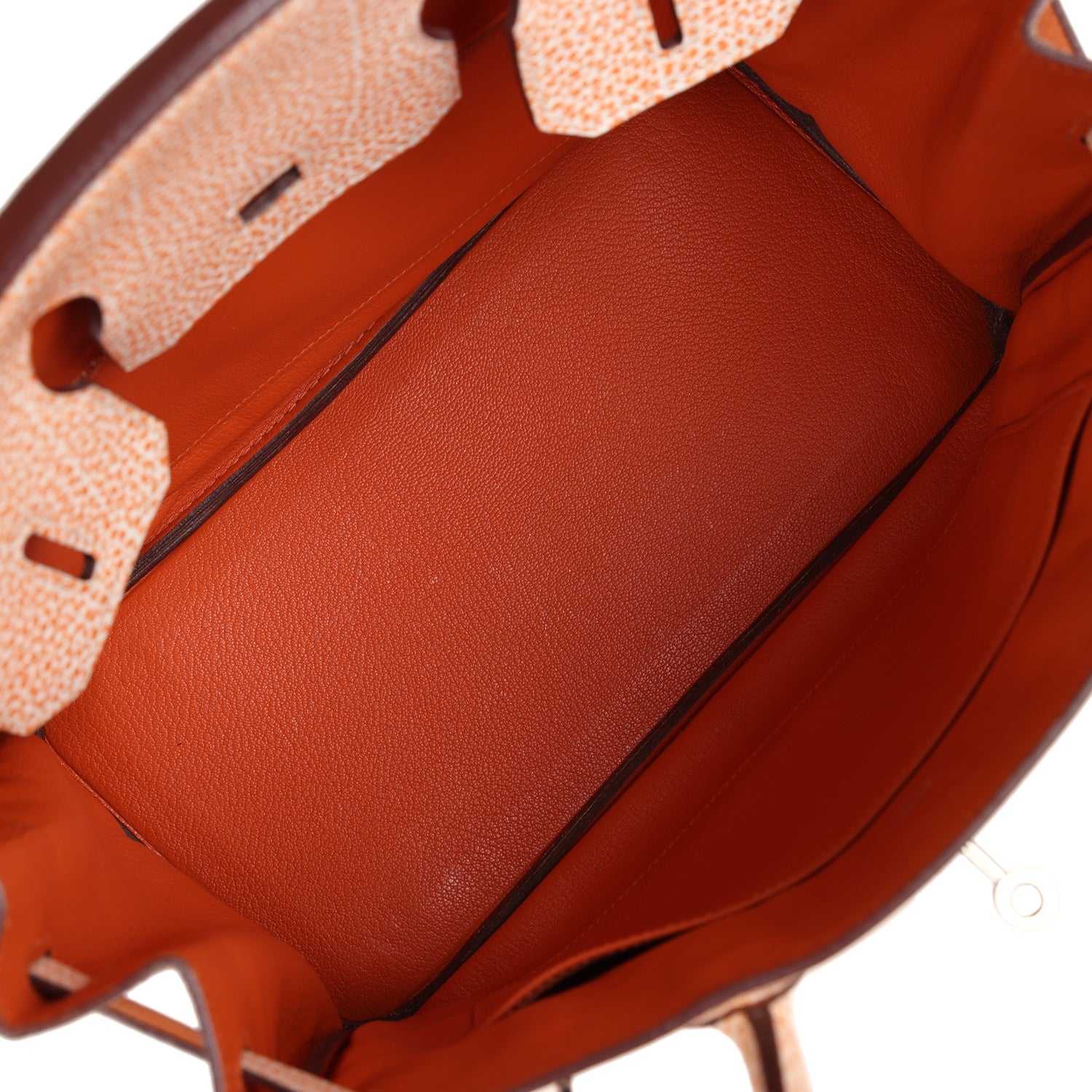 New Hermes Birkin 30 Orange Dalmatian Buffalo Palladium Hardware