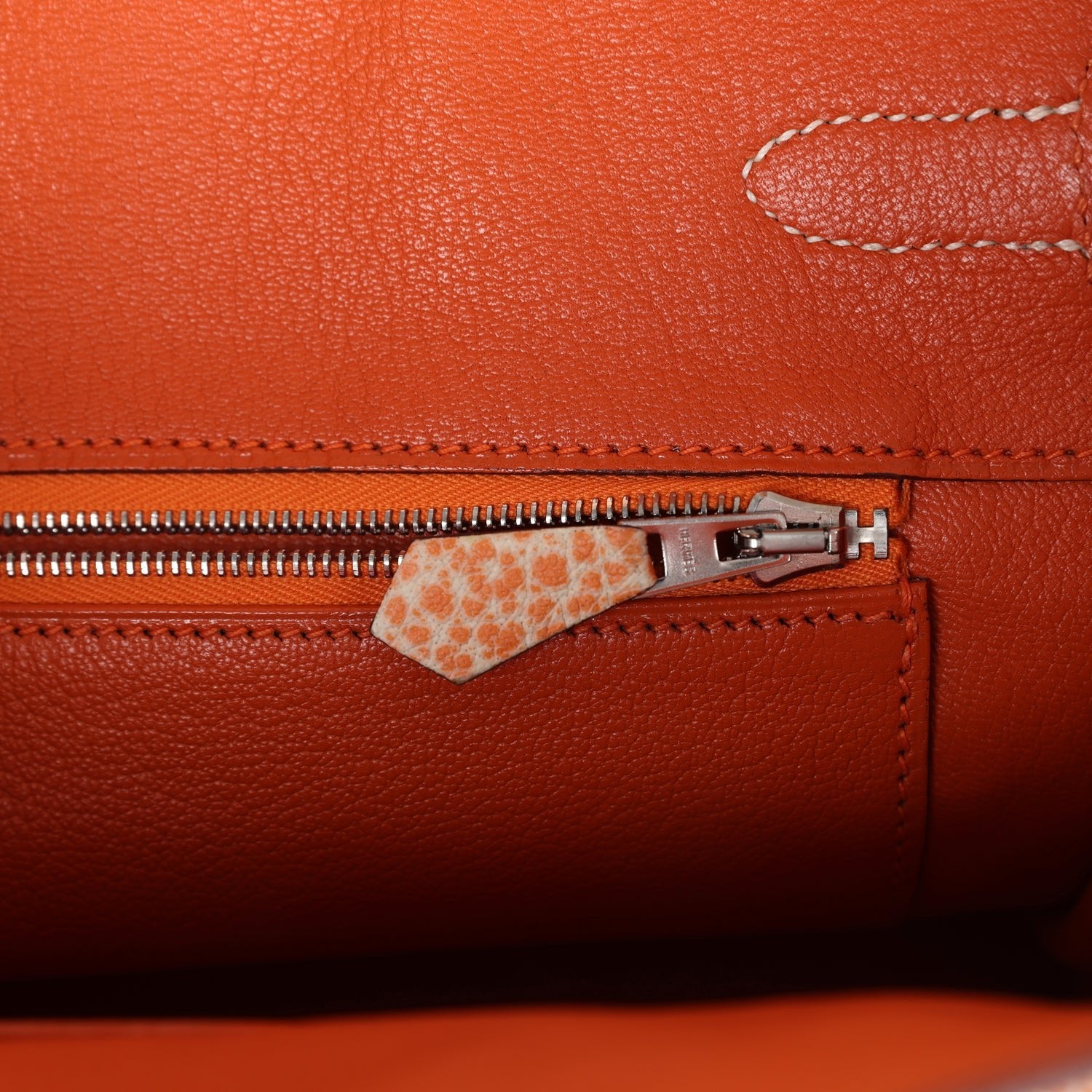 New Hermes Birkin 30 Orange Dalmatian Buffalo Palladium Hardware