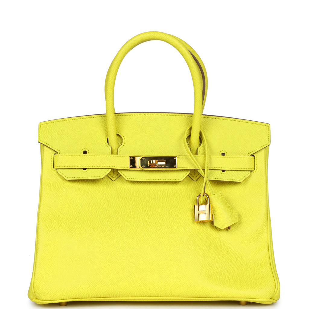 New Hermes Birkin 30 Lime Epsom Gold Hardware