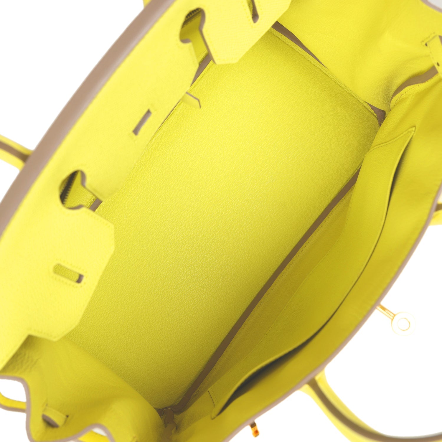 New Hermes Birkin 30 Lime Epsom Gold Hardware