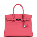 New Hermes Birkin 30 Rose Azalee Epsom Palladium Hardware