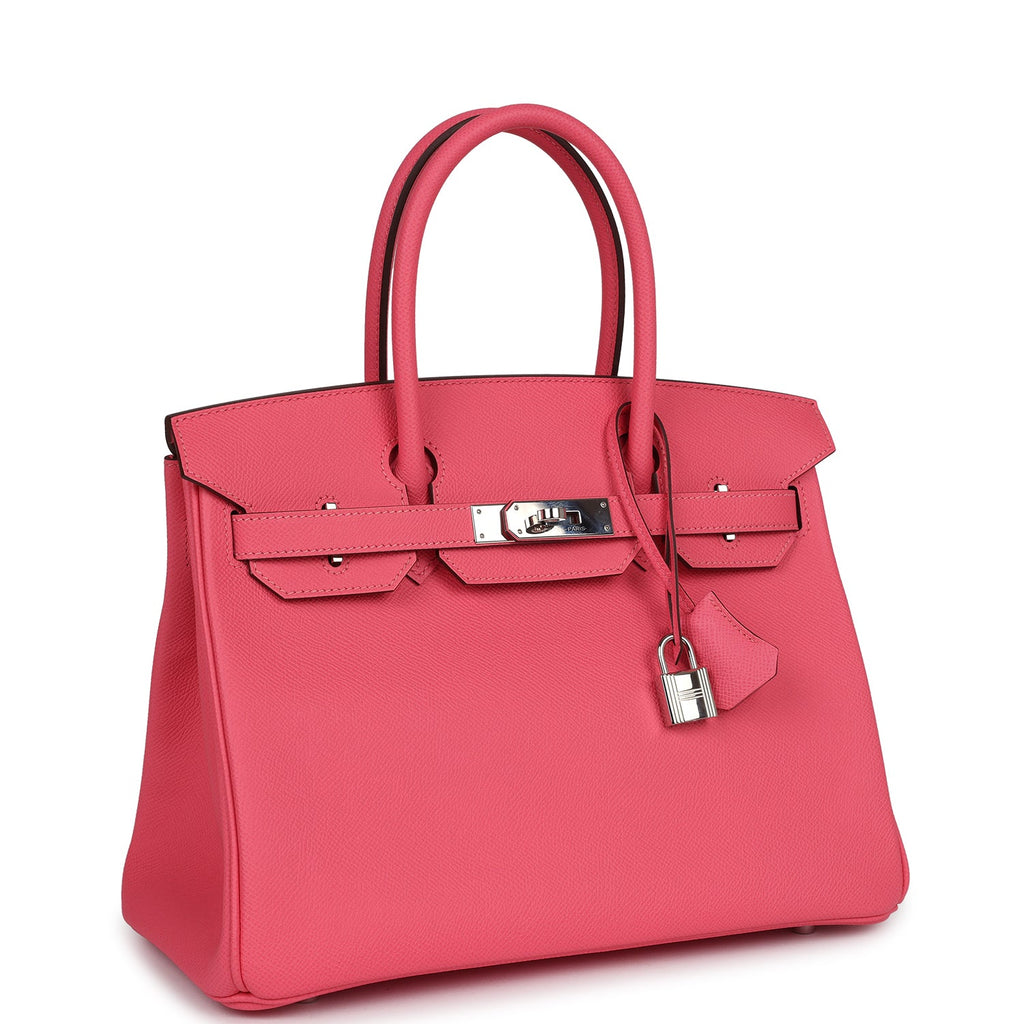 New Hermes Birkin 30 Rose Azalee Epsom Palladium Hardware