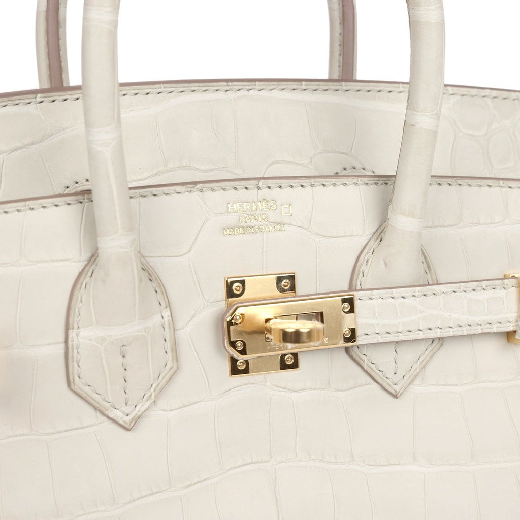 Hermes Birkin 25 Beton Matte Alligator Gold Hardware