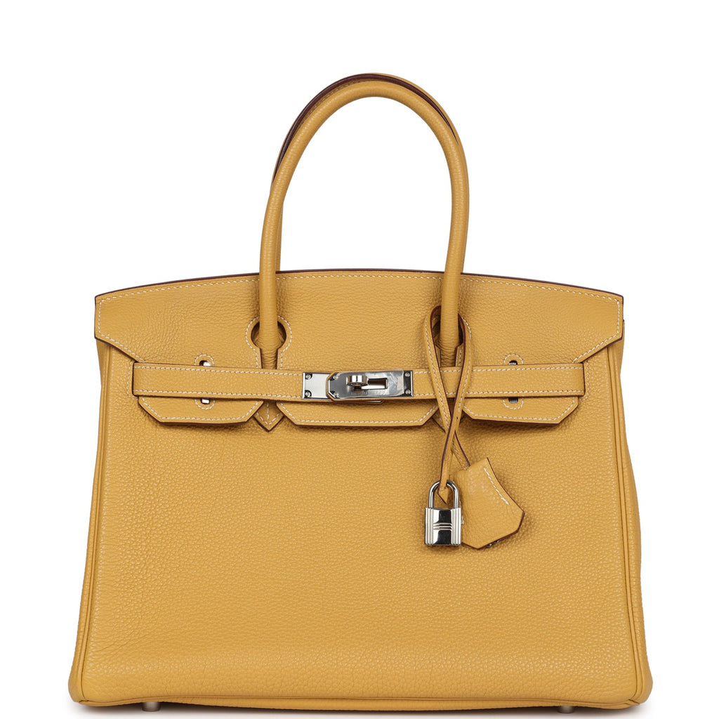 New Hermes Birkin 30 Curry Togo Palladium Hardware