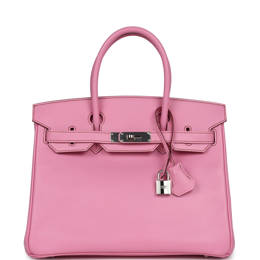 New Hermes Birkin 30 Bubblegum Epsom Palladium Hardware