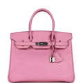 New Hermes Birkin 30 Bubblegum Epsom Palladium Hardware