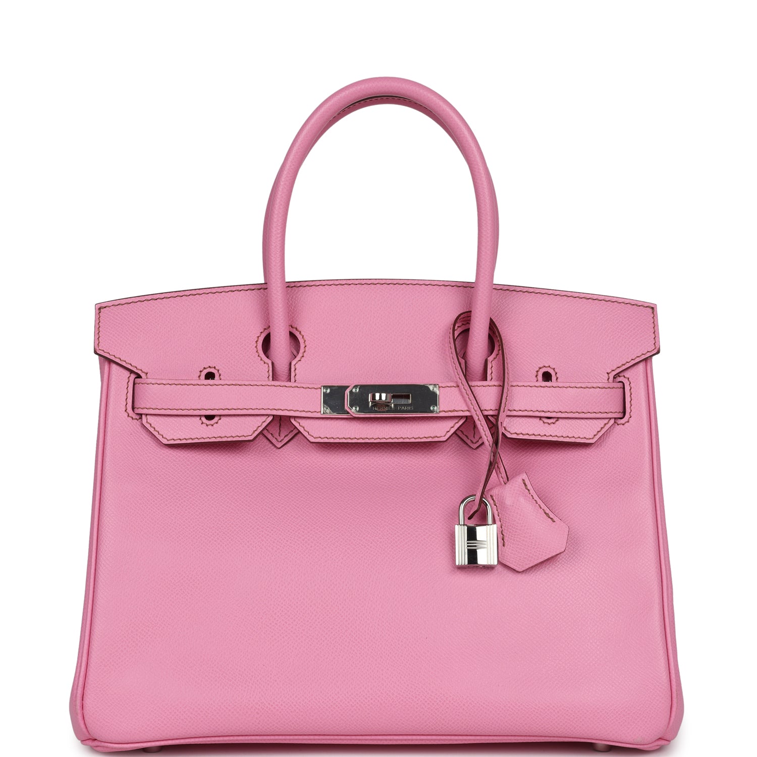New Hermes Birkin 30 Bubblegum Epsom Palladium Hardware
