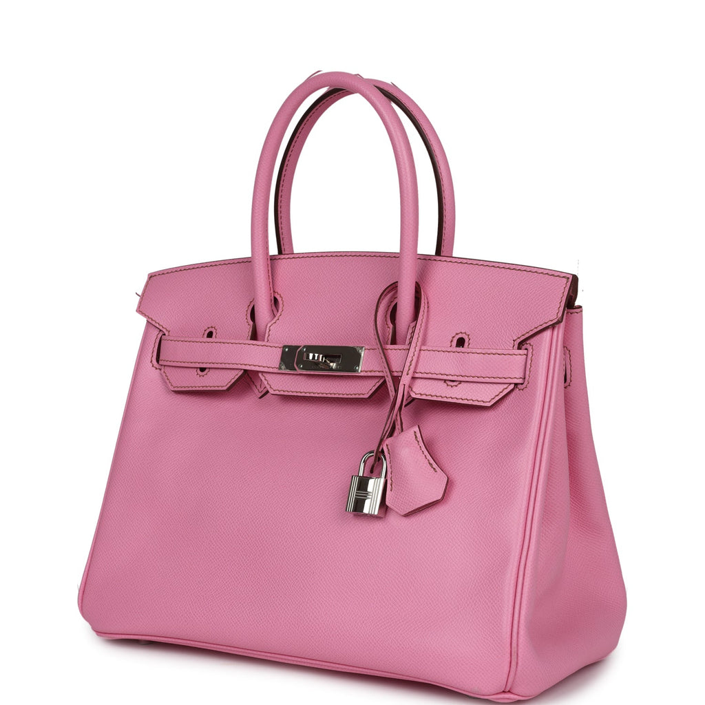 New Hermes Birkin 30 Bubblegum Epsom Palladium Hardware