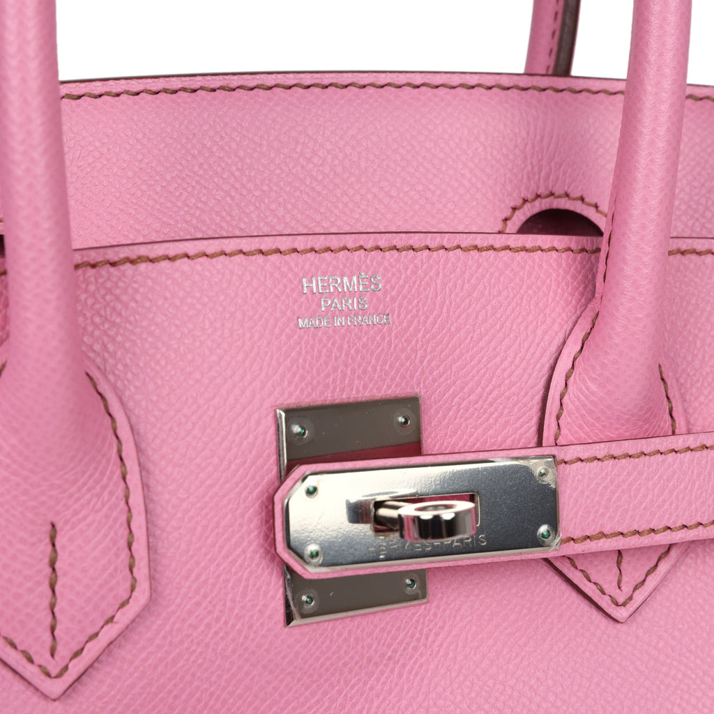 New Hermes Birkin 30 Bubblegum Epsom Palladium Hardware