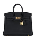 Hermes Birkin 25 Black Togo Gold Hardware