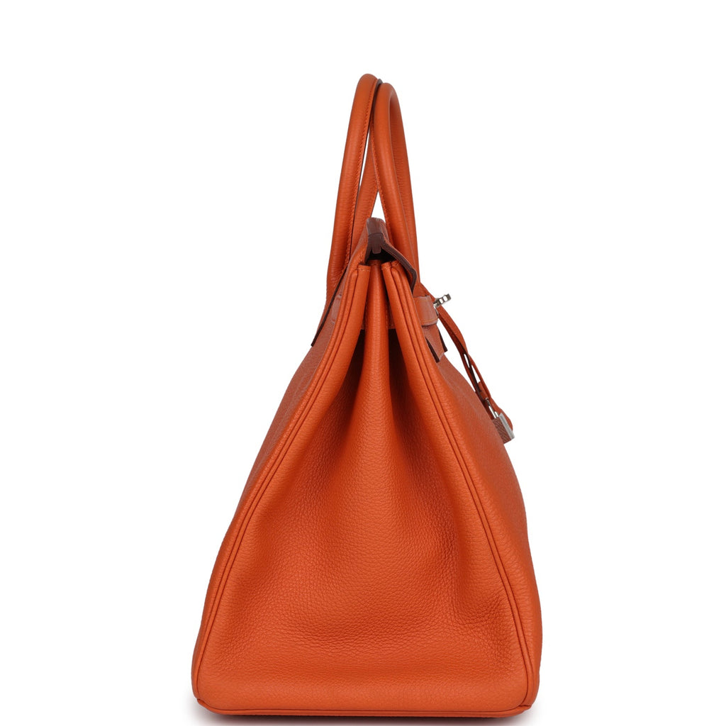 New Hermes Birkin 40 Orange Togo Palladium Hardware