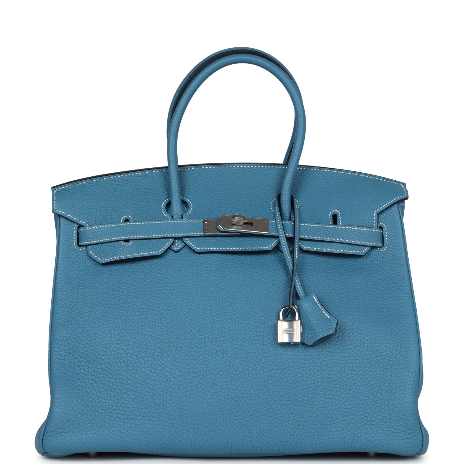 New Hermes Birkin 35 Blue Jean Togo Palladium Hardware