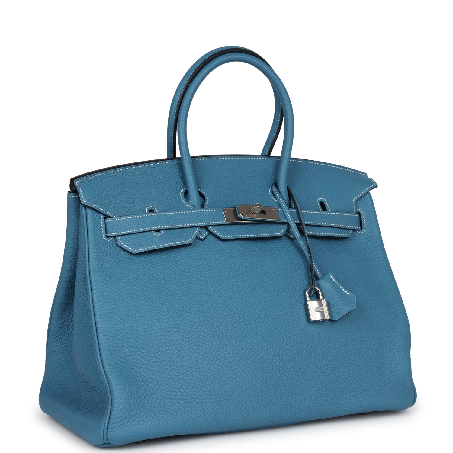 New Hermes Birkin 35 Blue Jean Togo Palladium Hardware