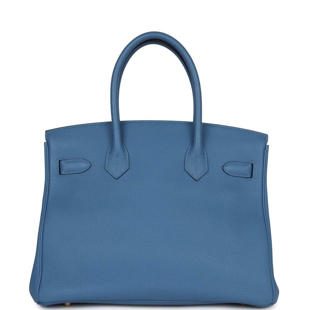 Hermes Birkin 30 Bleu Azur Togo Gold Hardware