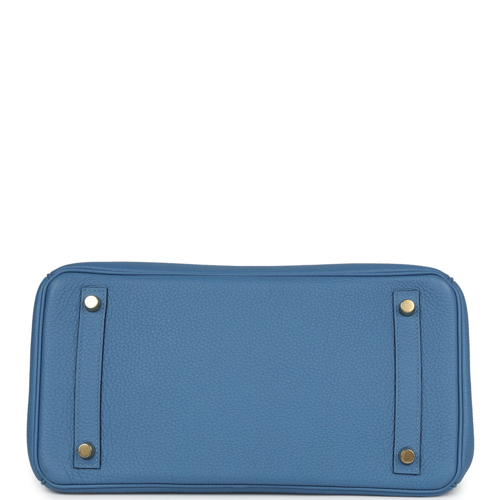 Hermes Birkin 30 Bleu Azur Togo Gold Hardware