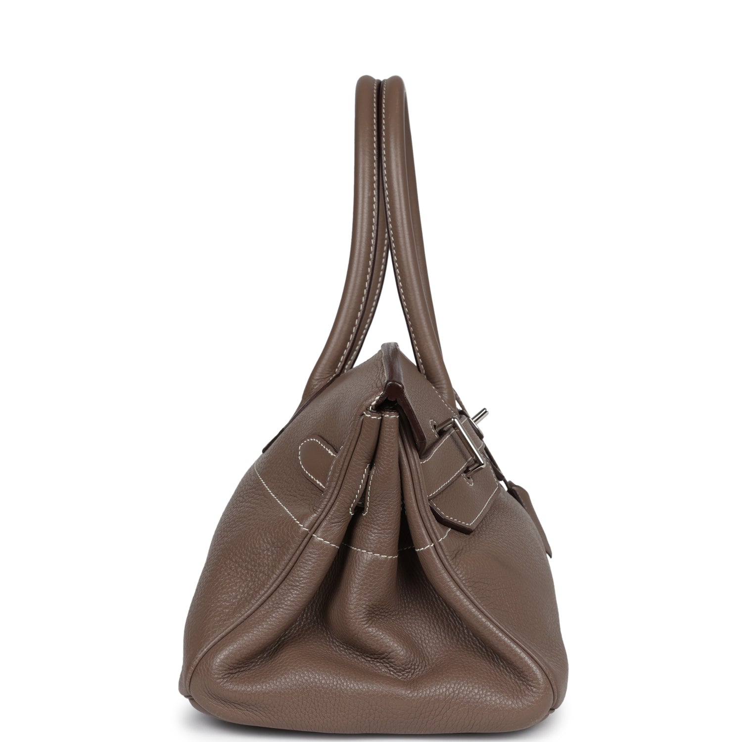 Hermes Shoulder Birkin 42 JPG Etoupe Clemence Palladium Hardware