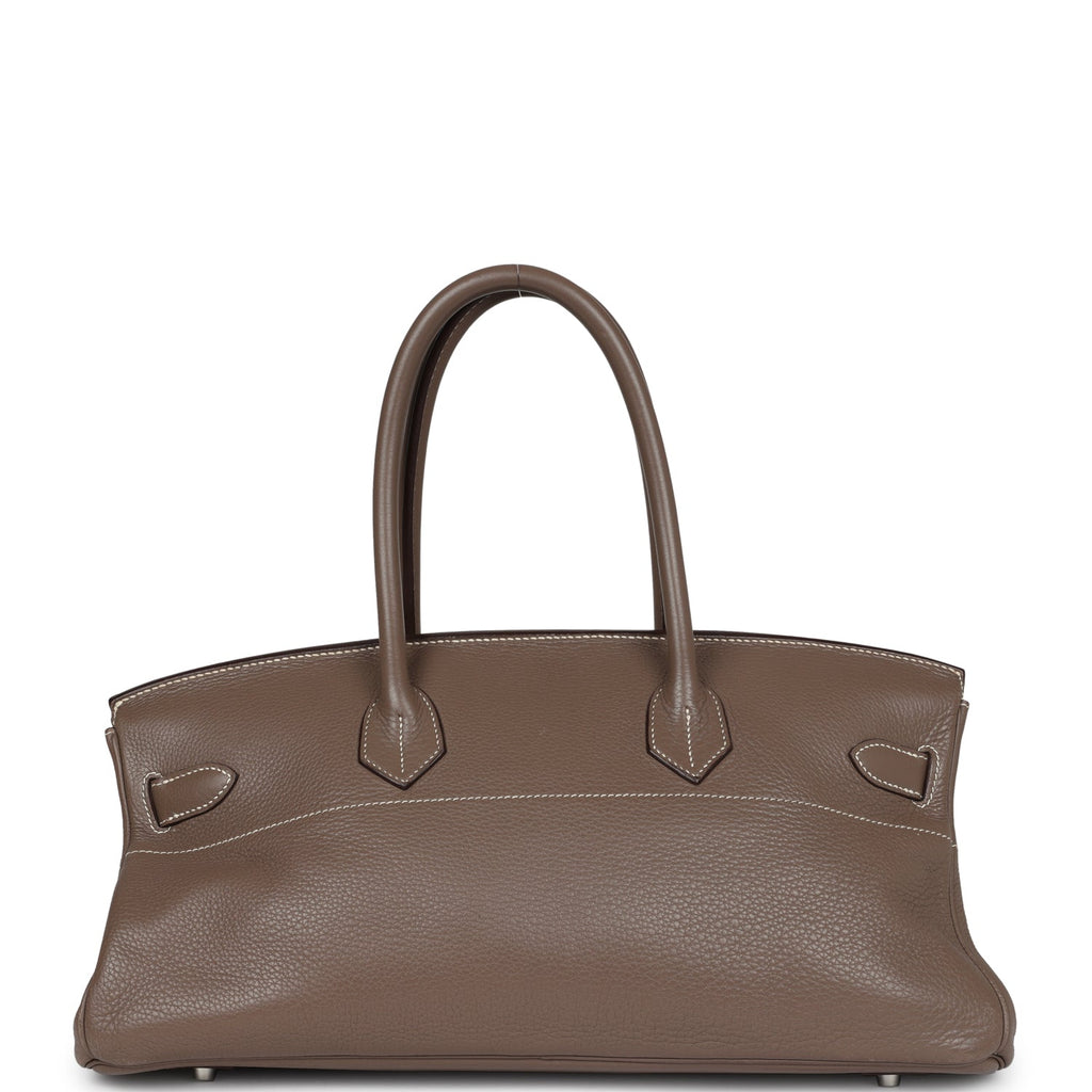 Hermes Shoulder Birkin 42 JPG Etoupe Clemence Palladium Hardware