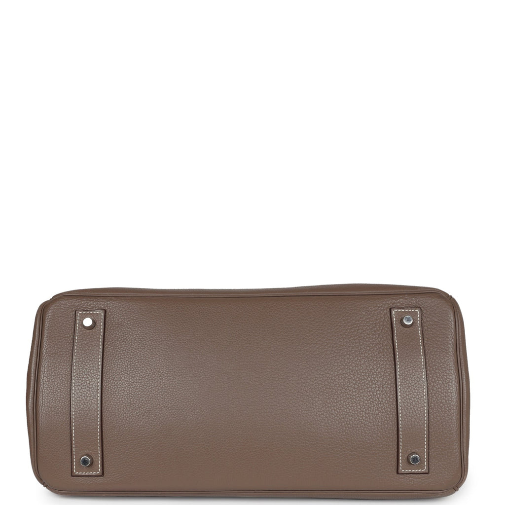 Hermes Shoulder Birkin 42 JPG Etoupe Clemence Palladium Hardware
