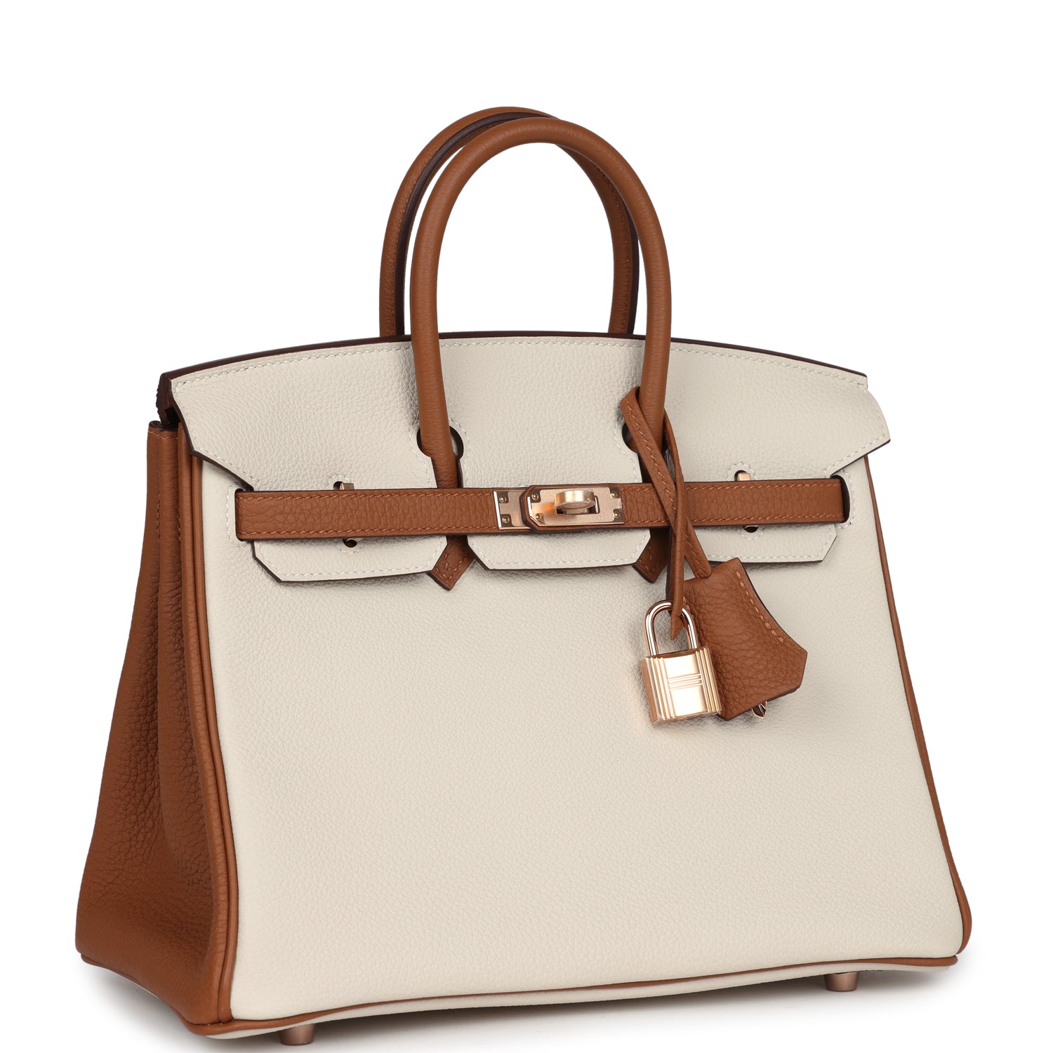 Hermes Special Order (HSS) Birkin 25 Craie and Gold Togo Rose Gold Hardware