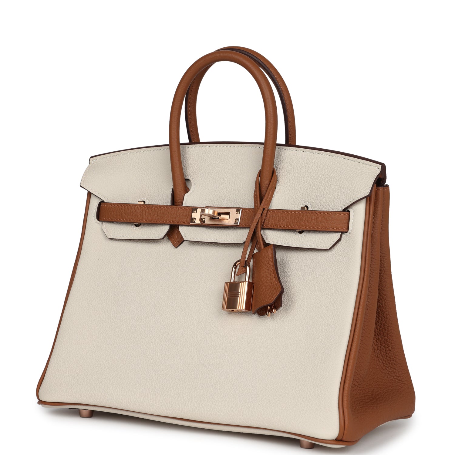 Hermes Special Order (HSS) Birkin 25 Craie and Gold Togo Rose Gold Hardware
