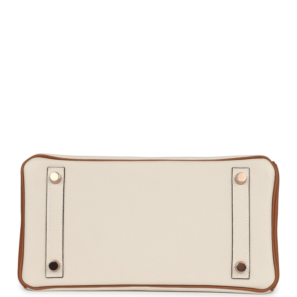Hermes Special Order (HSS) Birkin 25 Craie and Gold Togo Rose Gold Hardware