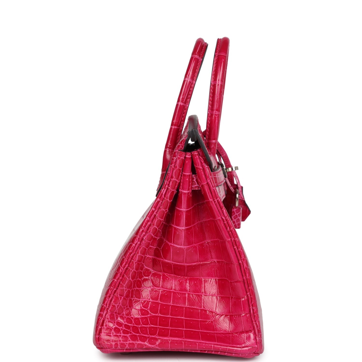 New Hermes Birkin 25 Rose Mexico Shiny Porosus Crocodile Palladium Hardware