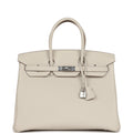 Hermes Birkin 35 Craie Togo Palladium Hardware