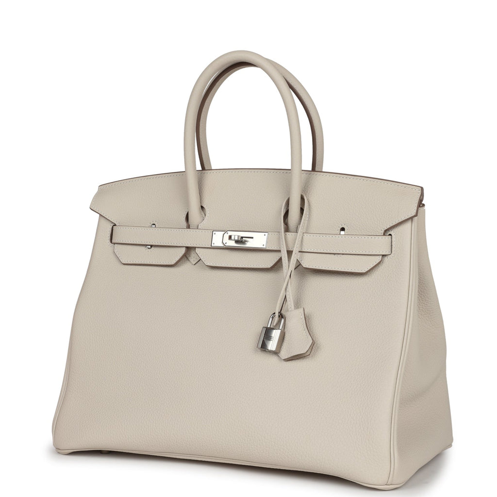 Hermes Birkin 35 Craie Togo Palladium Hardware