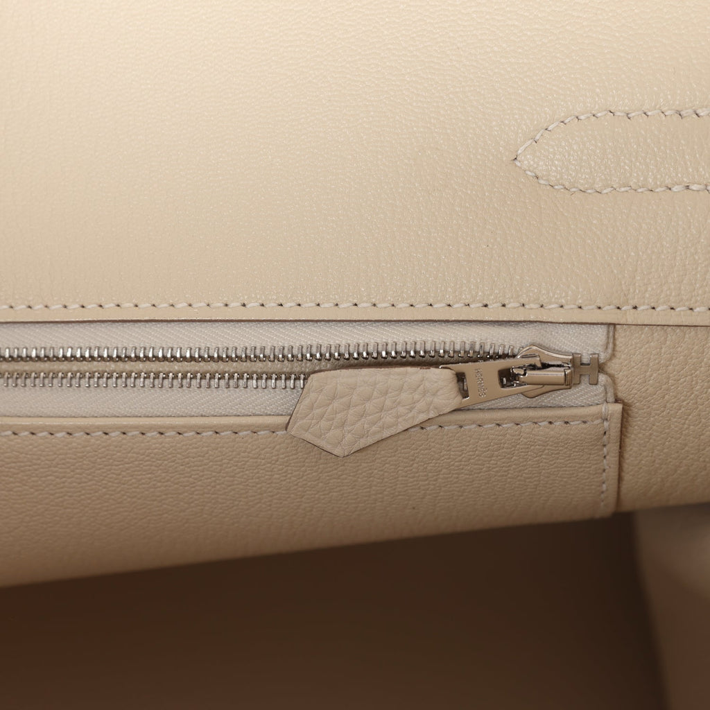 Hermes Birkin 35 Craie Togo Palladium Hardware