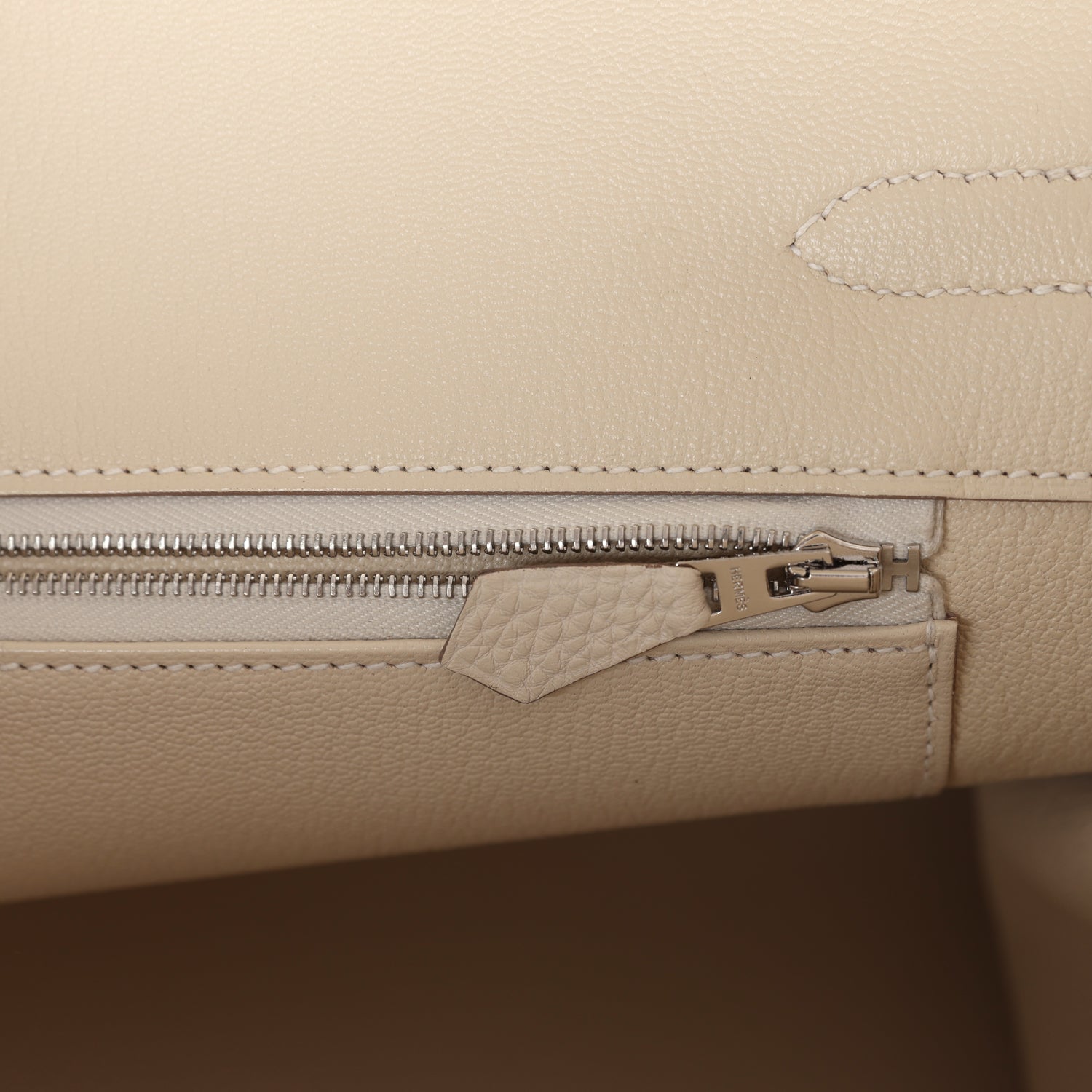 Hermes Birkin 35 Craie Togo Palladium Hardware