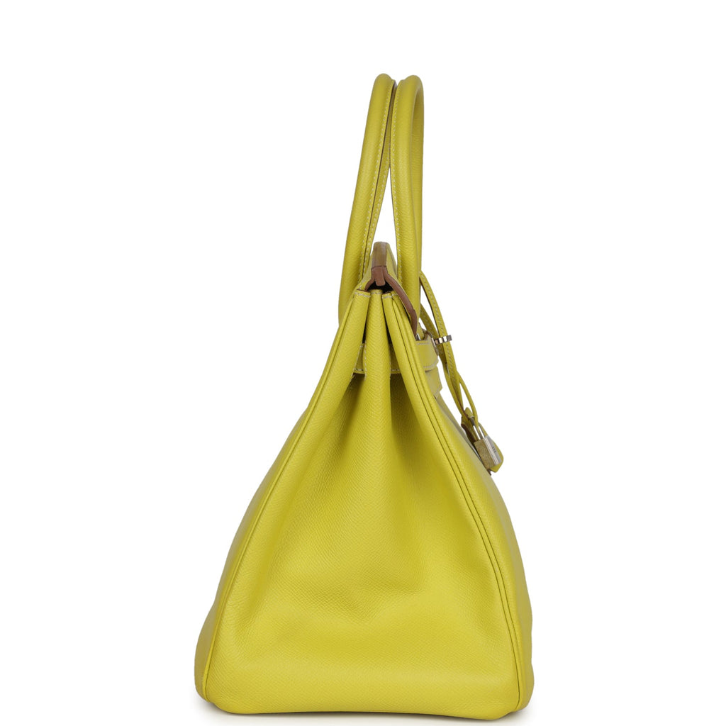 New Hermes Birkin 35 Lime Candy Epsom Palladium Hardware