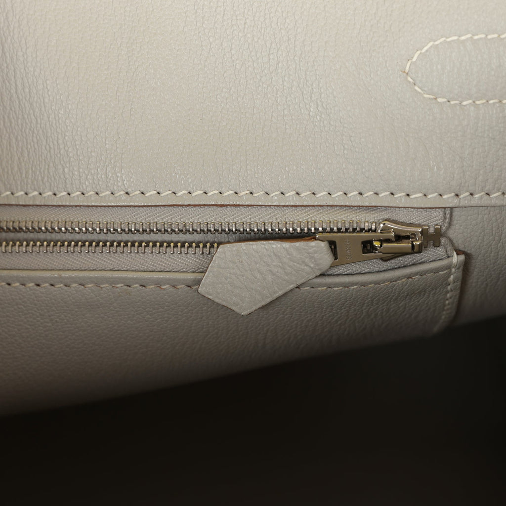 Pre-owned Hermes Birkin 35 Lime Candy Epsom Palladium Hardware