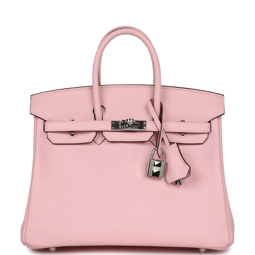 New Hermes Birkin 25 Rose Sakura Swift Palladium Hardware