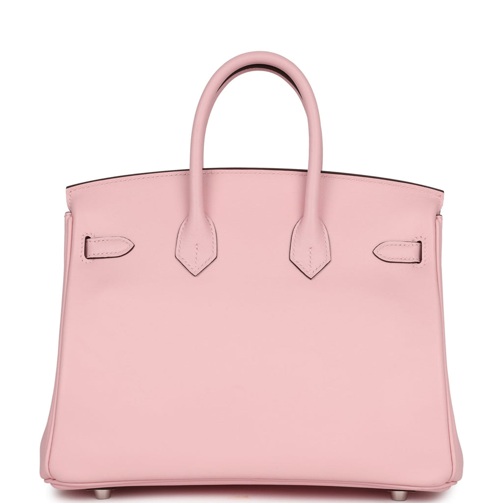New Hermes Birkin 25 Rose Sakura Swift Palladium Hardware