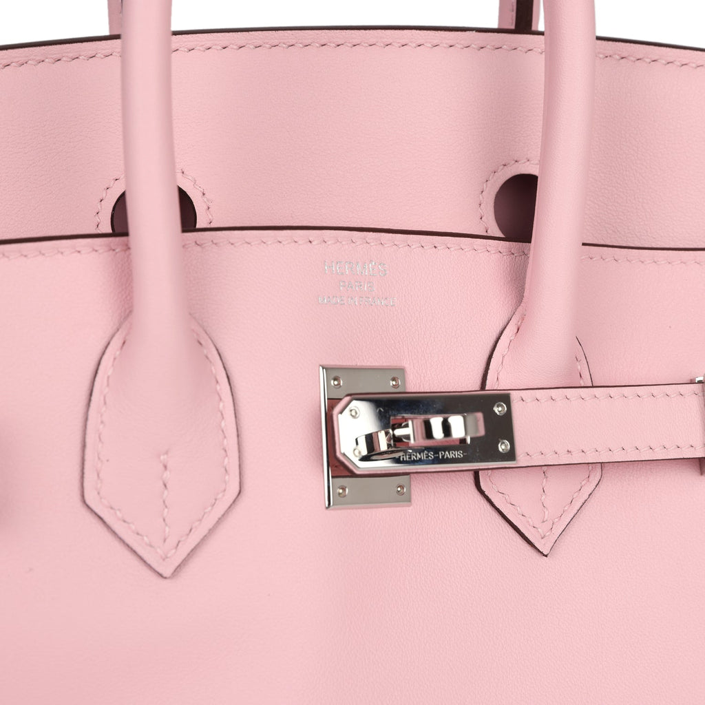 New Hermes Birkin 25 Rose Sakura Swift Palladium Hardware
