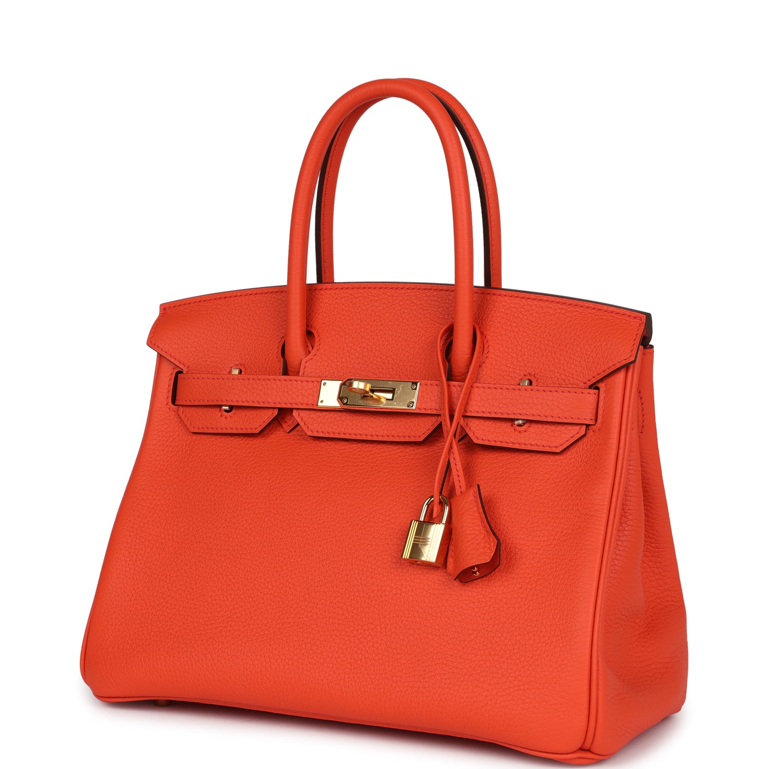 Hermes Birkin 30 Orange Poppy Clemence Gold Hardware