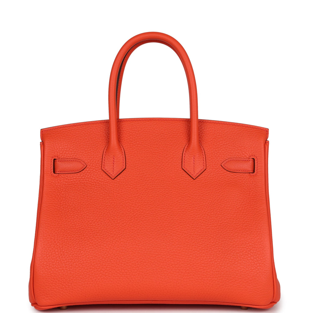 Hermes Birkin 30 Orange Poppy Clemence Gold Hardware