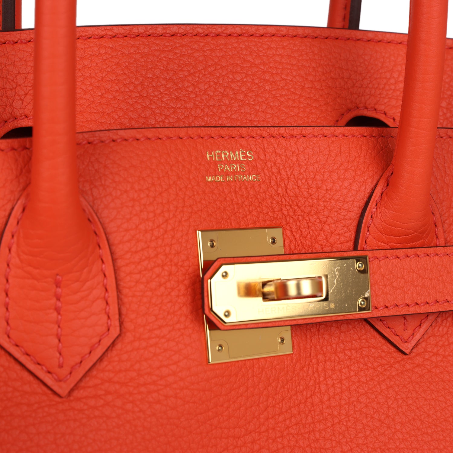 Hermes Birkin 30 Orange Poppy Clemence Gold Hardware