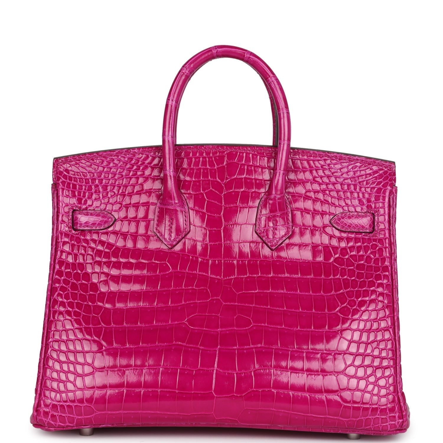Hermes Birkin 25 Rose Scheherazade Shiny Porosus Crocodile Palladium Hardware