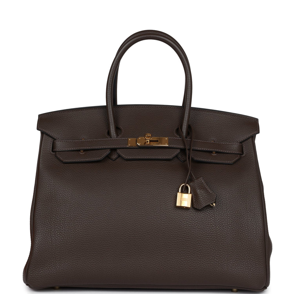 Hermes Birkin 35 Chocolate Togo Gold Hardware