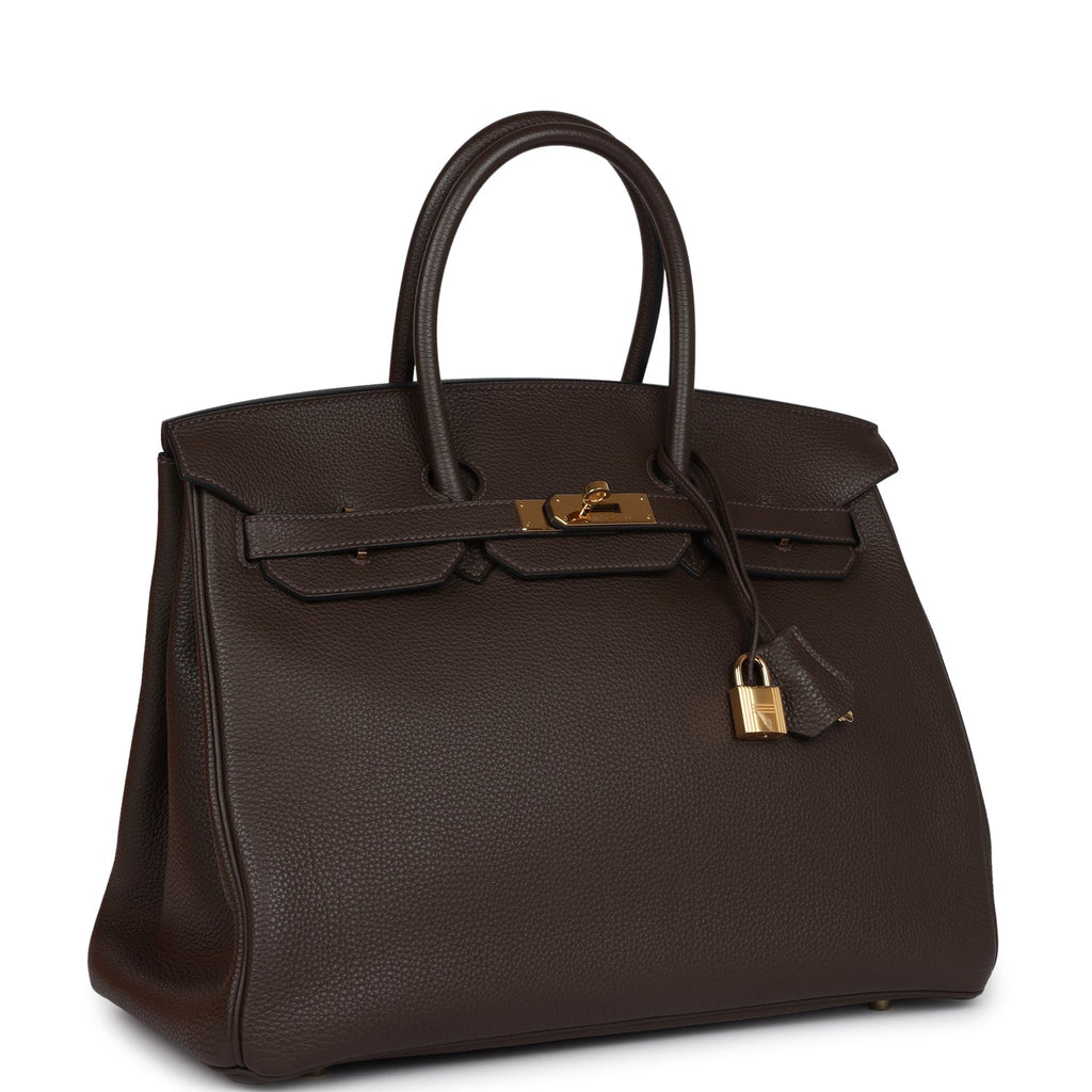 Hermes Birkin 35 Chocolate Togo Gold Hardware